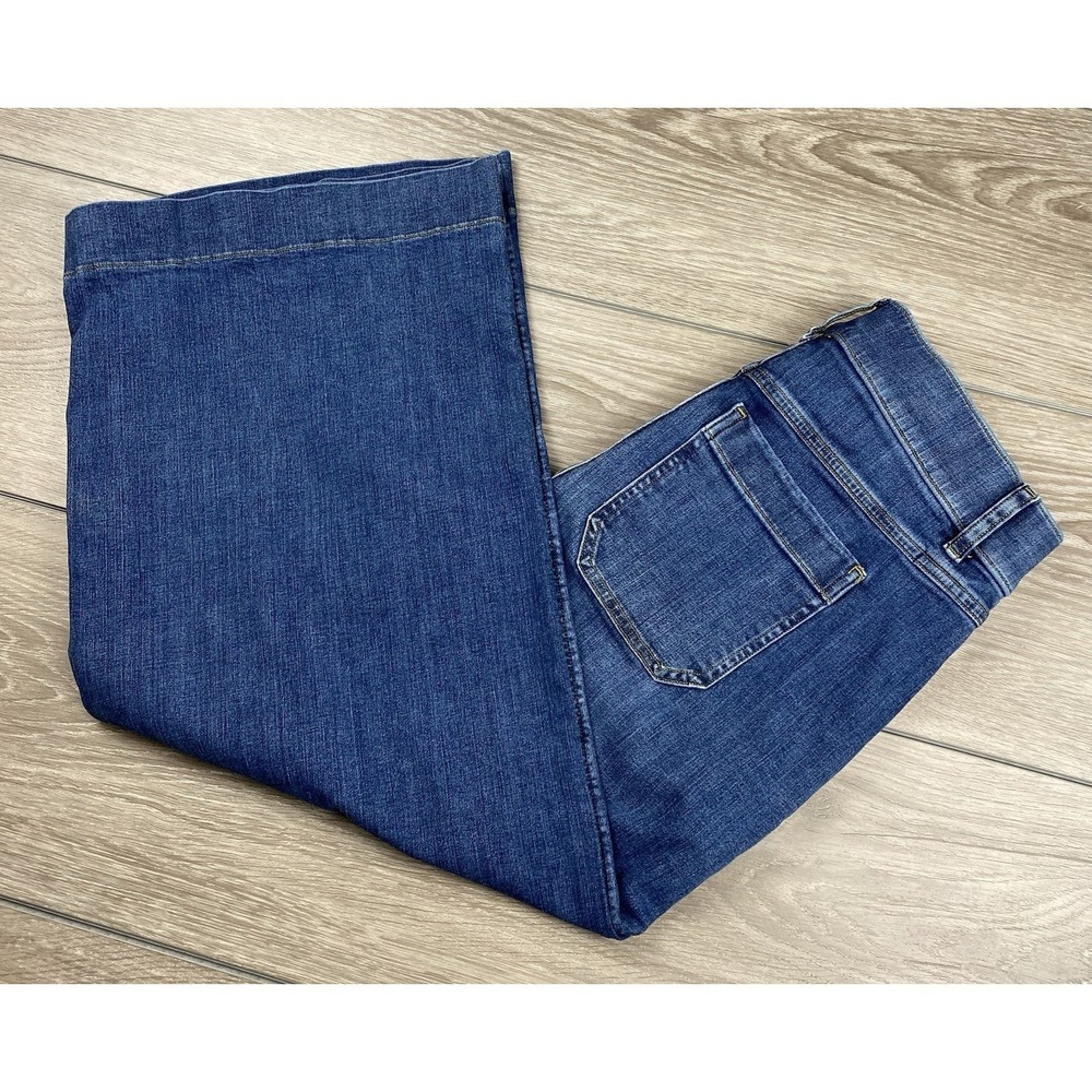 SPANX Wide Leg Denim Jeans in Dark Blue